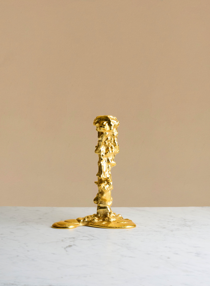 Drip Candle Holder Gold L Pols Potten TAMBURSTORE.SE