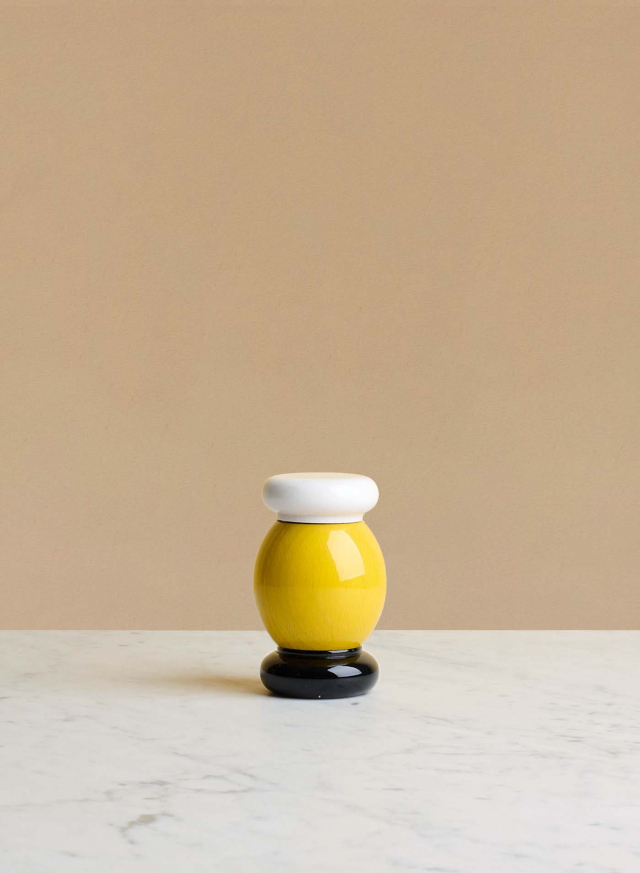 Salt & Pepparkvarn Bokträ Gul, Vit och Svart