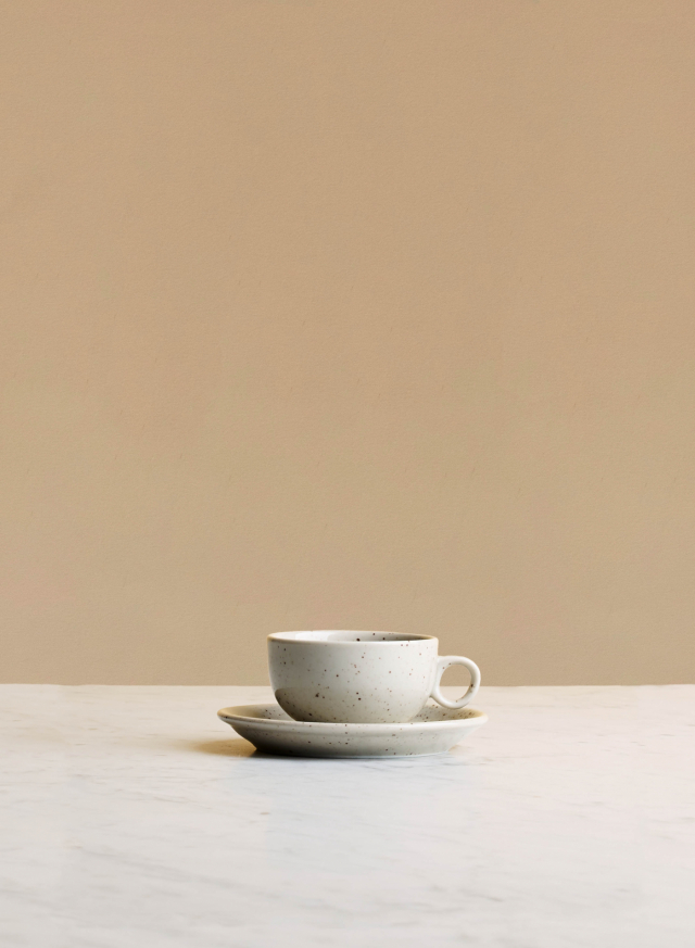 Espressokopp Enkel med fat (9cl) Natural