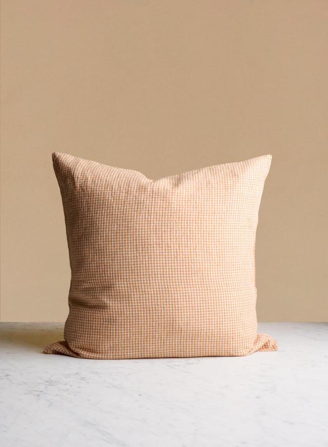 Linnekudde Saffron Tiny Gingham