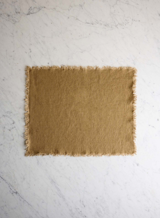 Bordstablett Linne Mustard