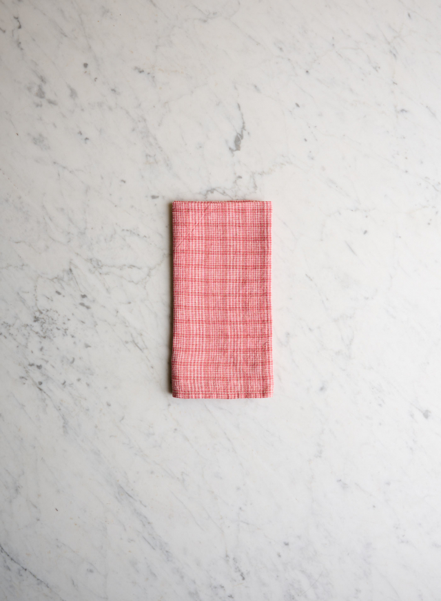 Linneservett Red Checks