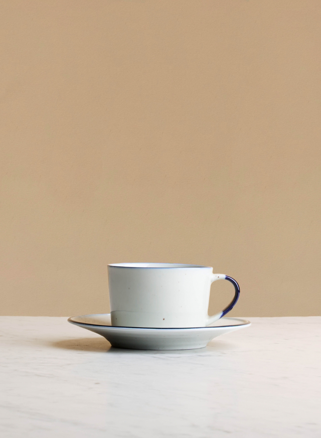 Kaffekopp med Fat Ovanåker Blå