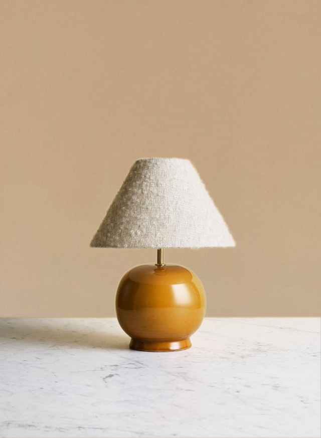 Bordslampa Tondo Piccolo Mustard | Ivory