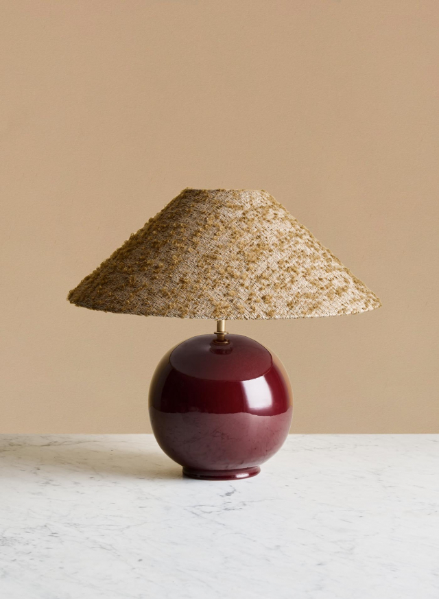 Bordslampa Tondo Burgundy | Ampio Amber
