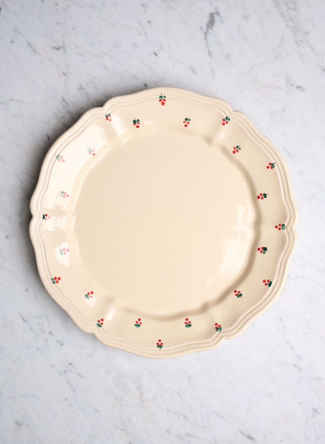 Serveringsfat Tondo Baccellato Fiore Rosso