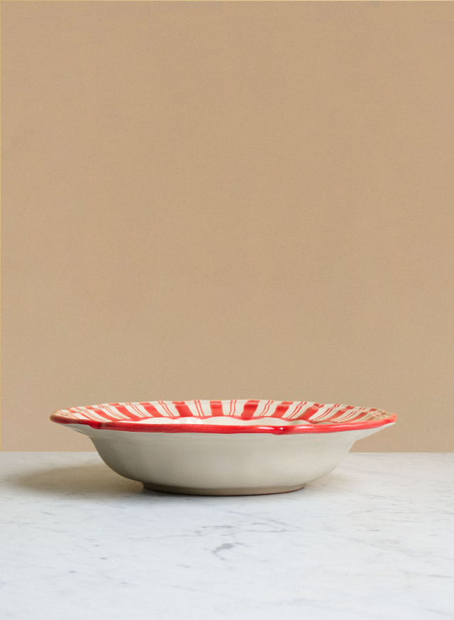 Server Baccellato Strisce Rosso