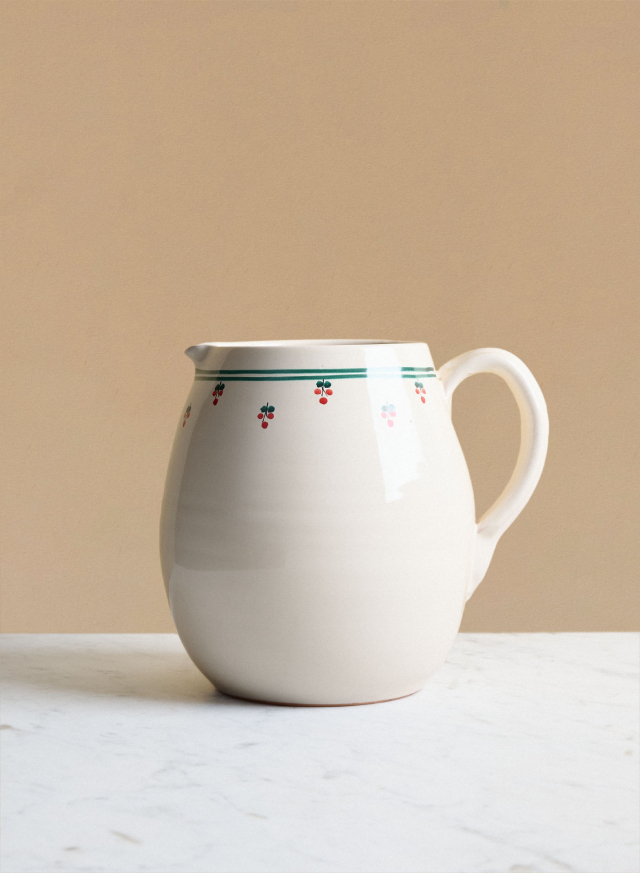Pitcher Boccata Fiore Rosso Riga 1,5L