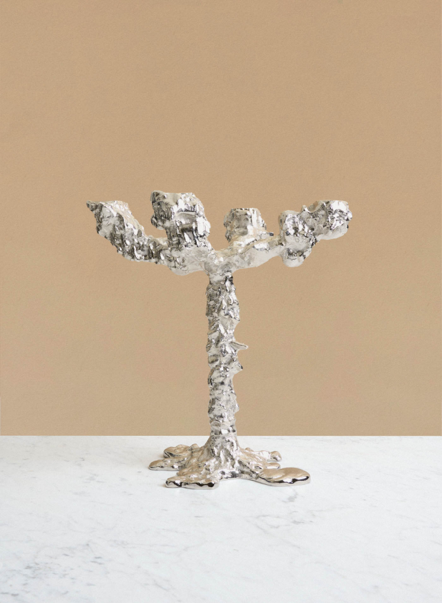 Drip Candle Holder Silver 4-arms