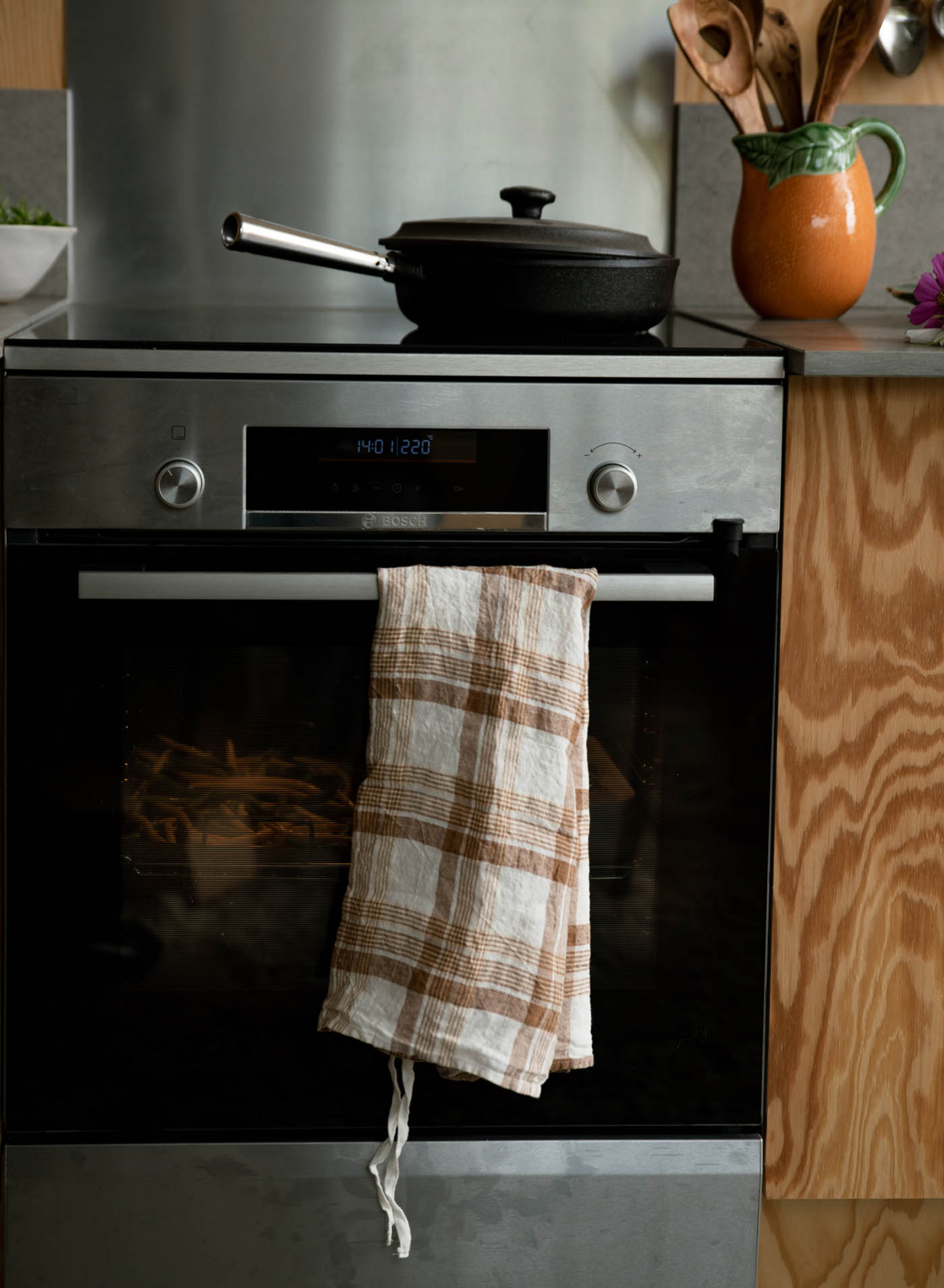 Kökshandduk Caramel Checks