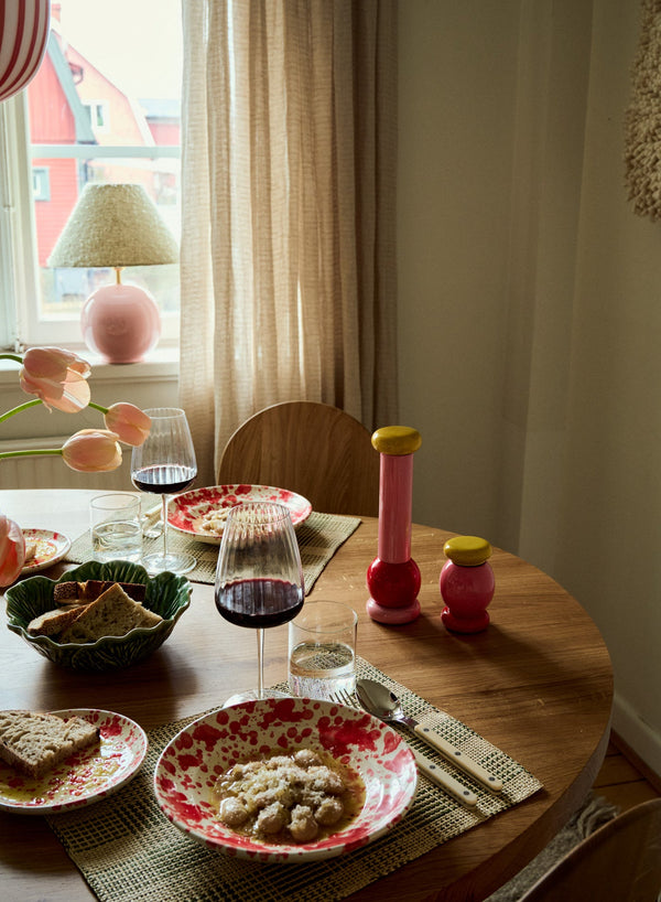 Pepparkvarn Bokträ Röd, Rosa och Gul