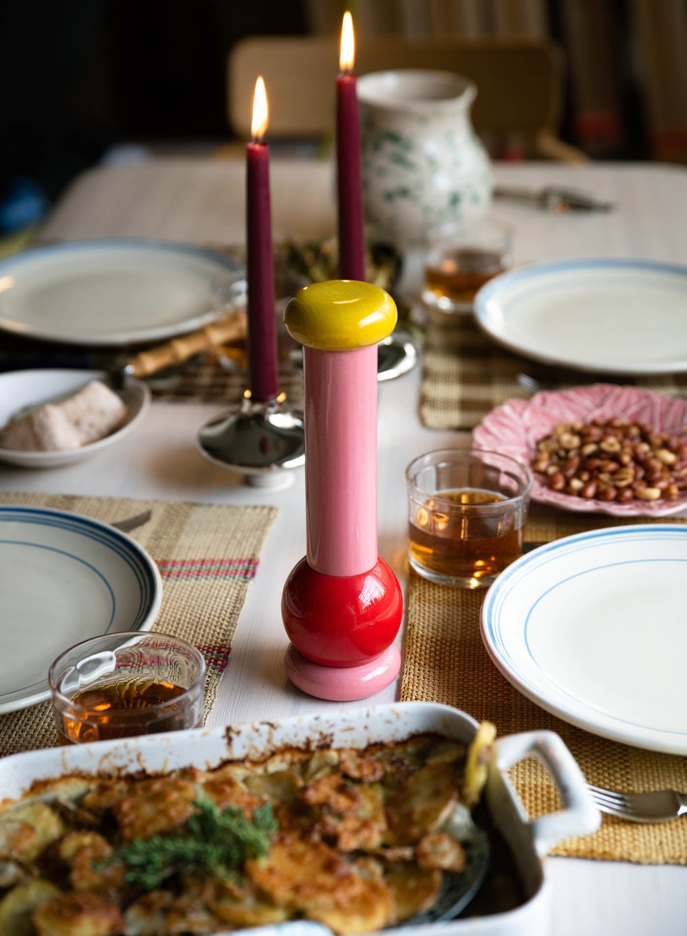 Pepparkvarn Bokträ Röd, Rosa och Gul
