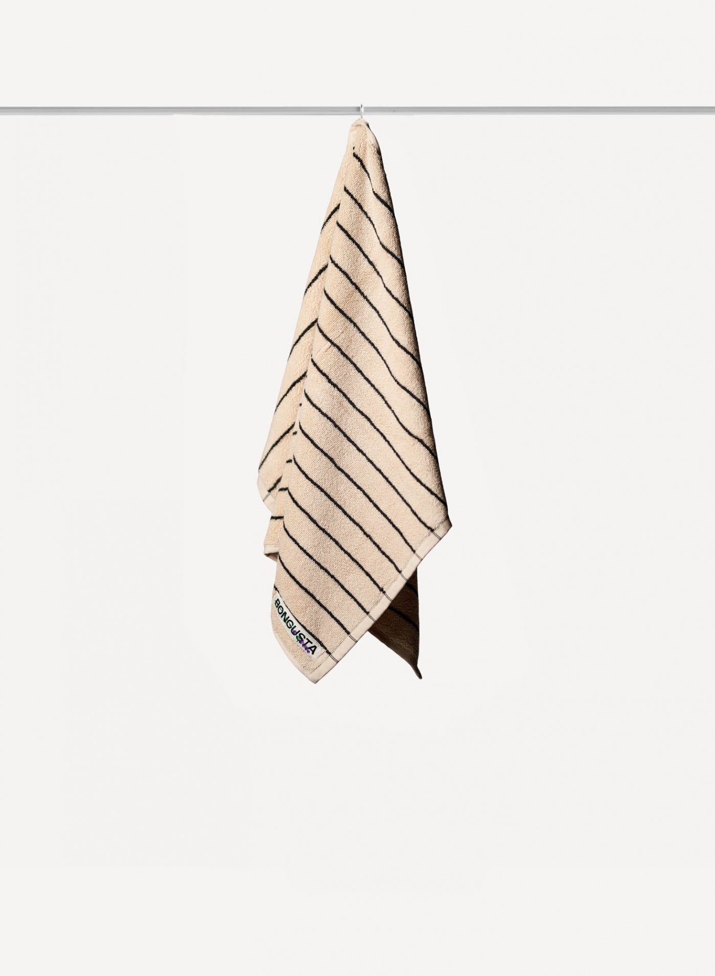 Guest Towel Creme & Ink Stripe