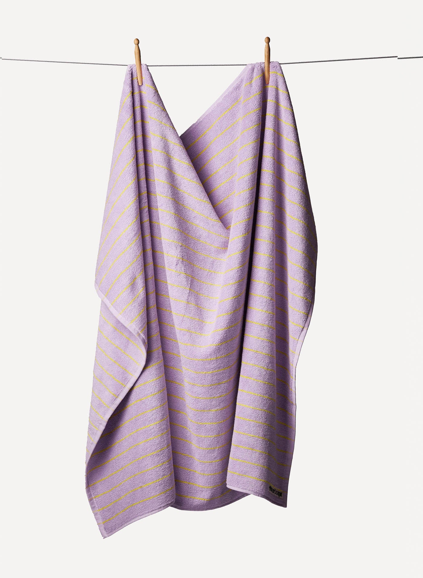 Bath Towel Lilac & Neon Yellow