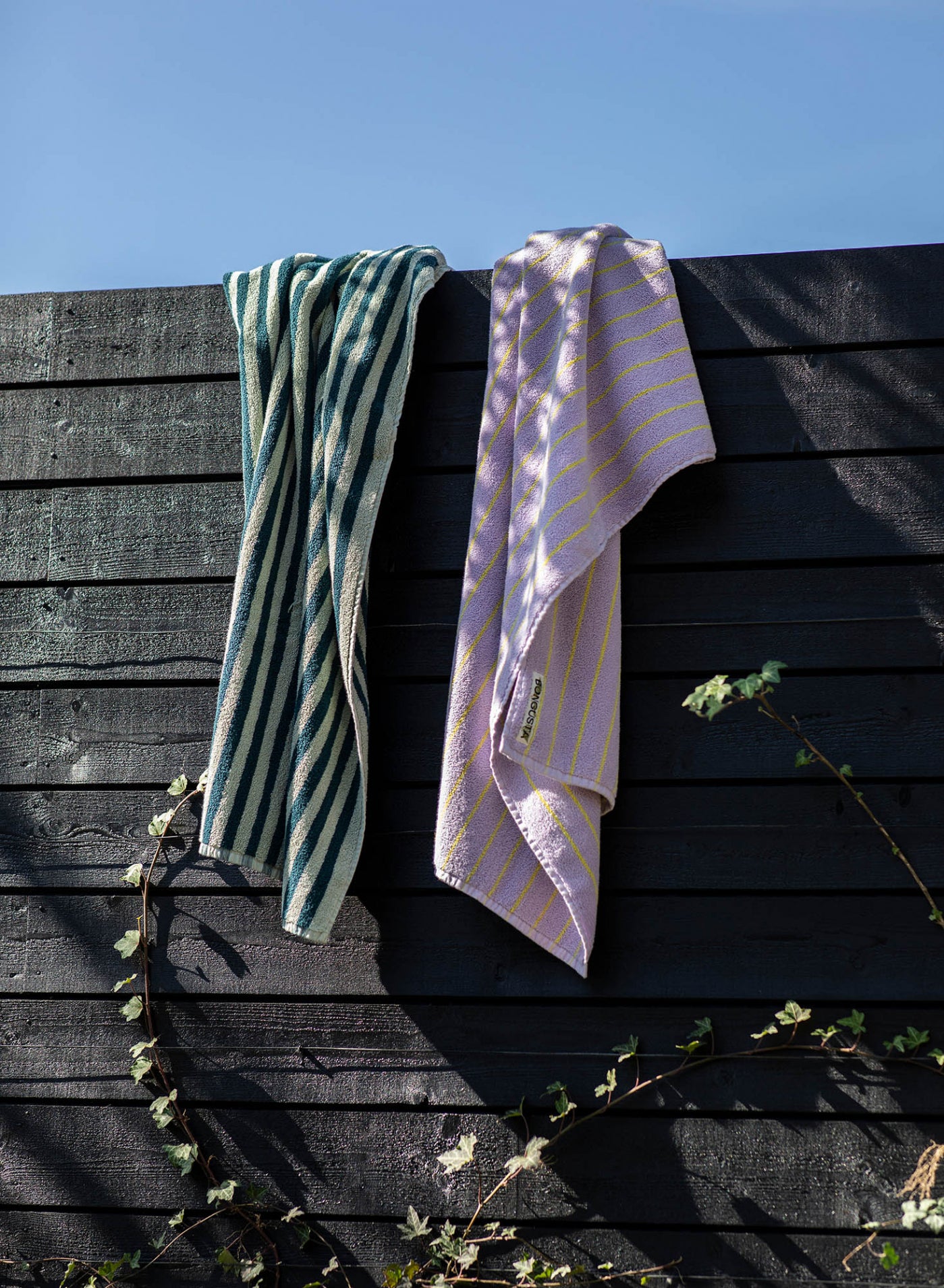 Bath Towel Lilac & Neon Yellow