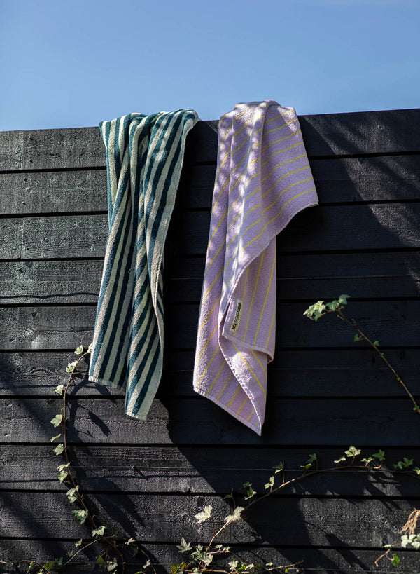 Bath Towel Lilac & Neon Yellow