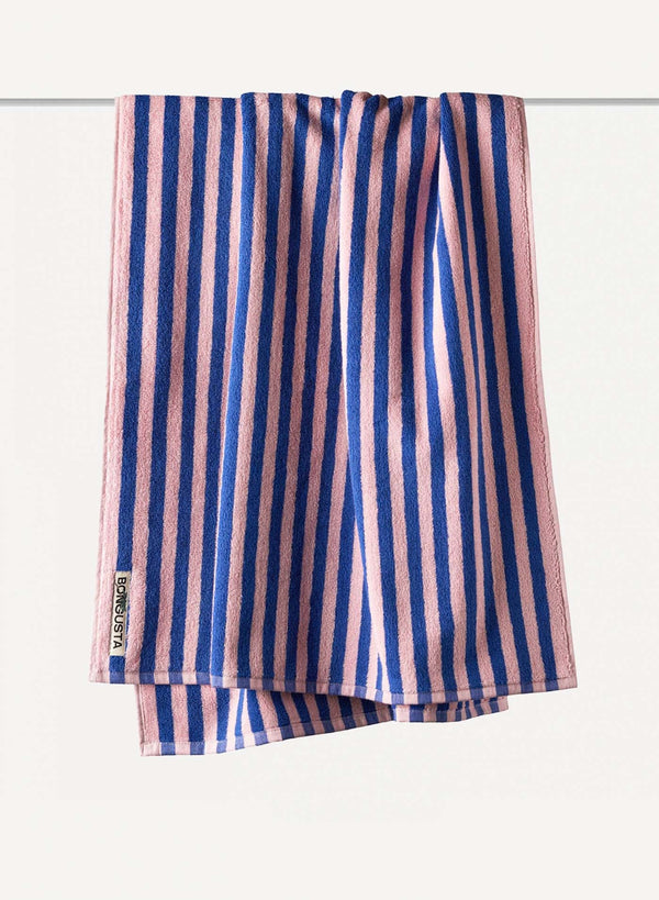 Bath Towel Blue & Rose