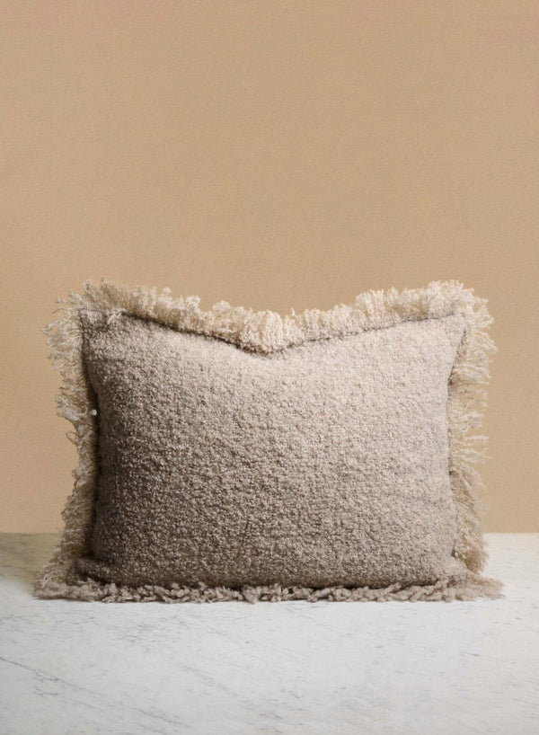 Prydnadskudde Fransad Beige