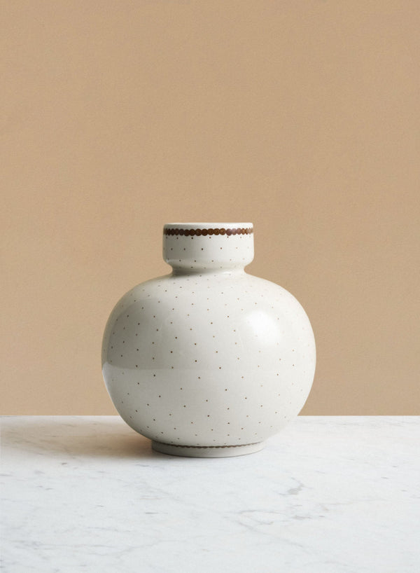 Vase Brown Dots