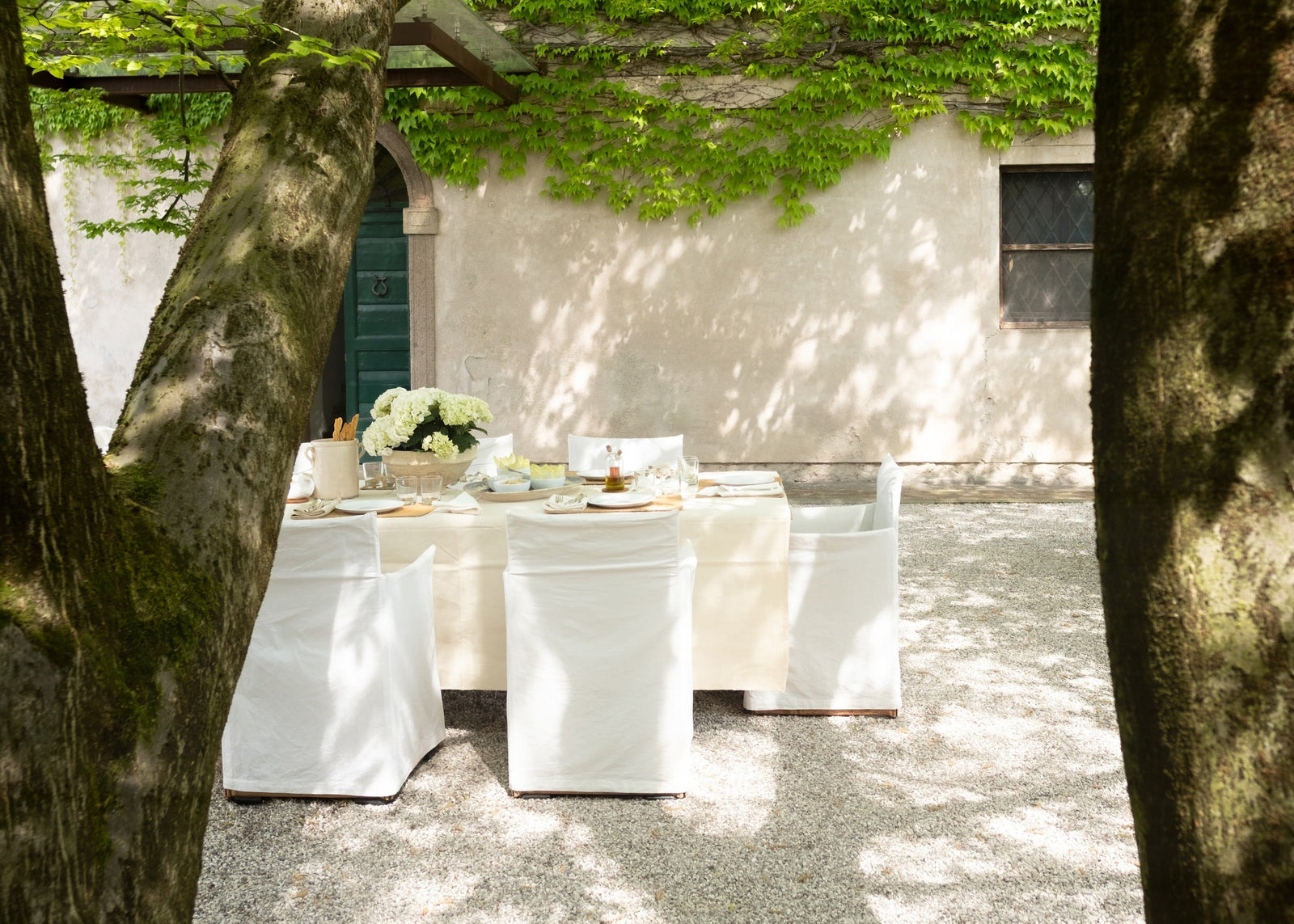 Floral Tablecloth White