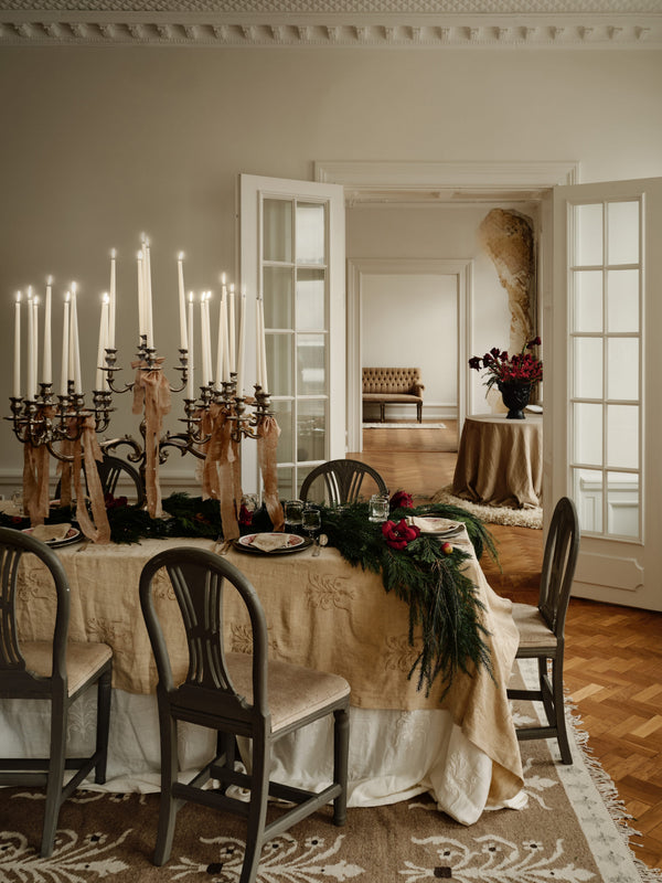 Floral Tablecloth Beige