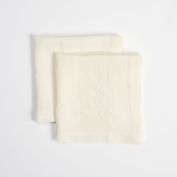 Floral Napkin White
