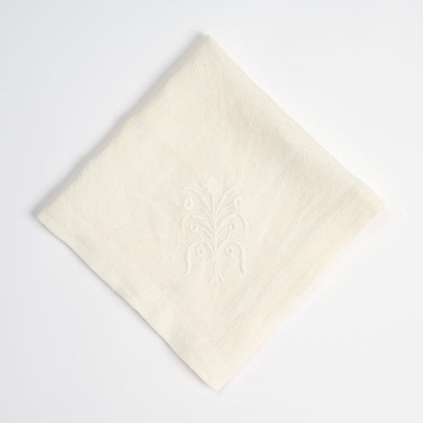 Floral Napkin White