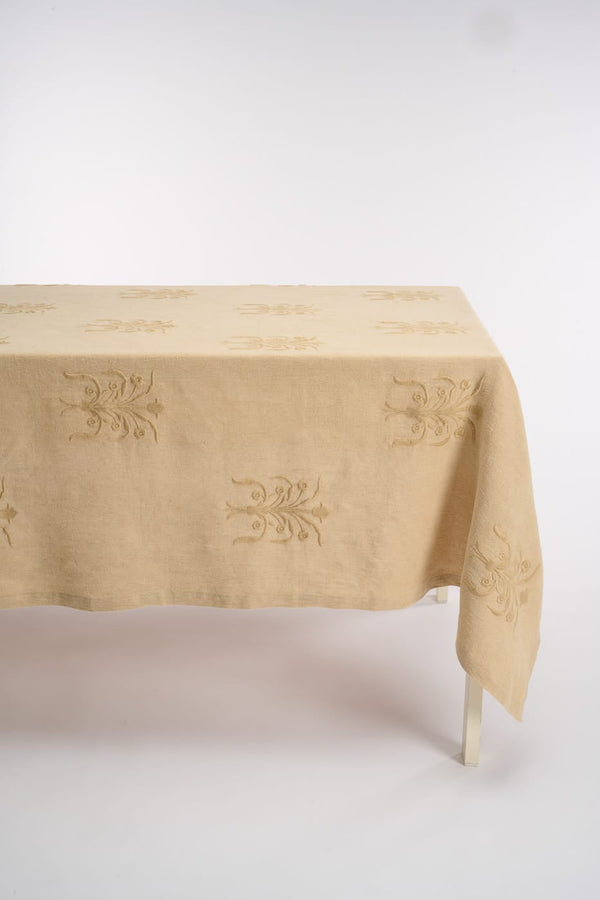 Floral Tablecloth Beige