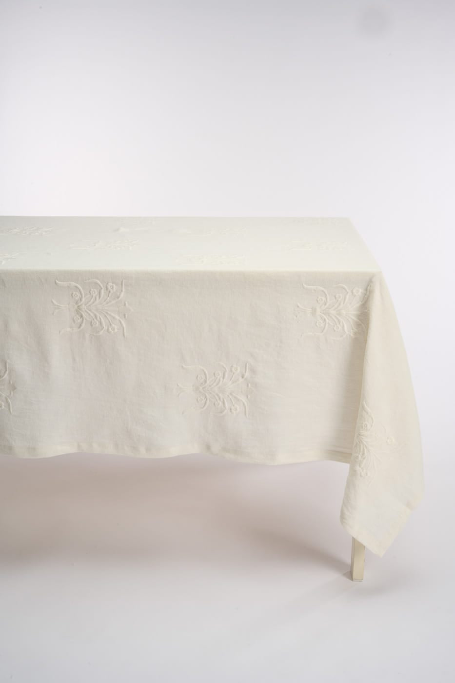 Floral Tablecloth White