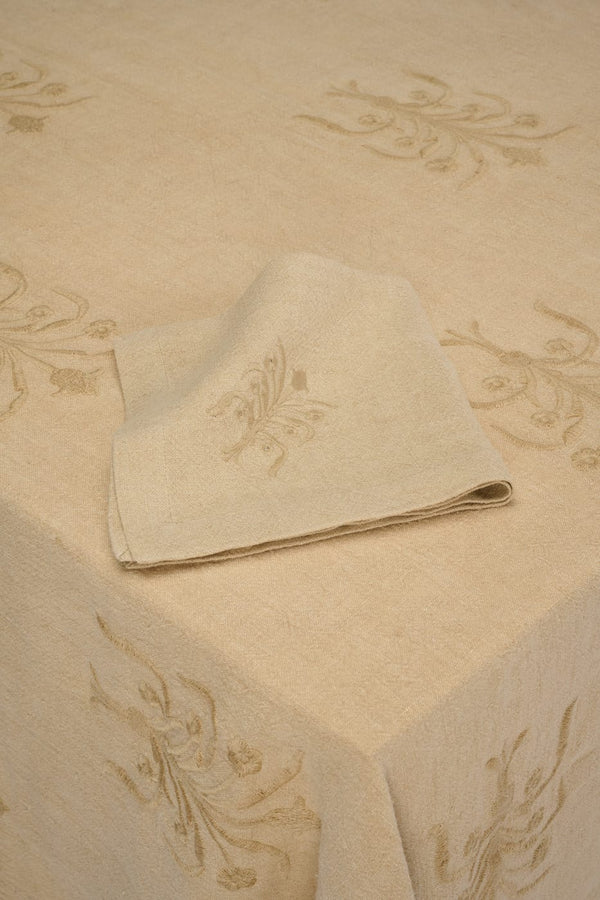 Floral Tablecloth Beige