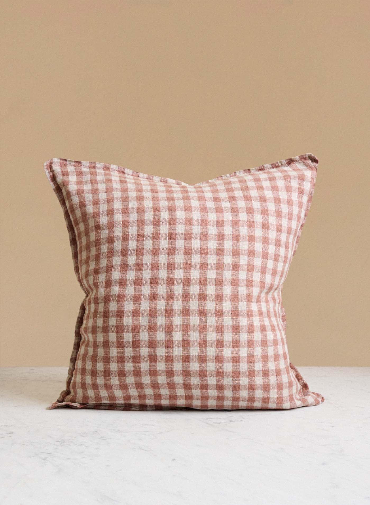 Linnekudde Cappuccino Gingham