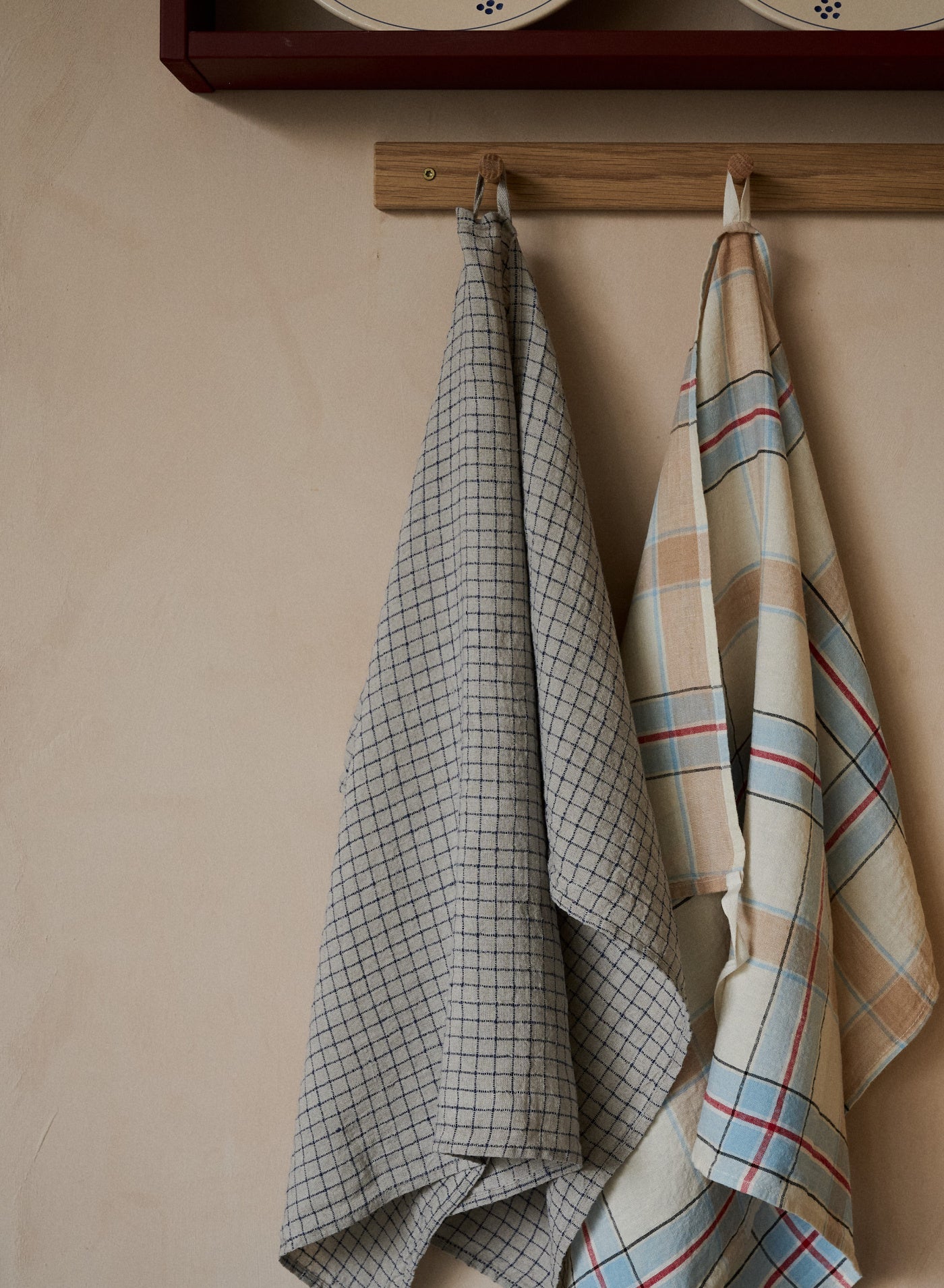 Kökshandduk Flax / Blue Checks