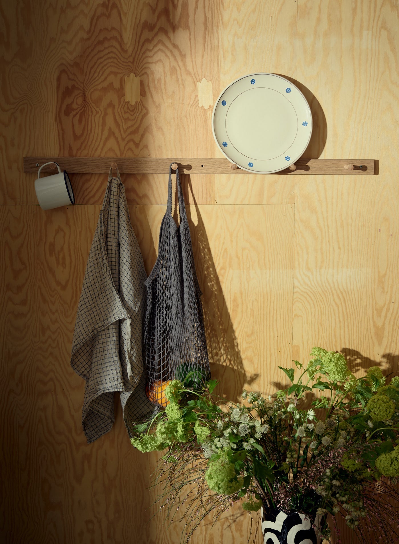 Kökshandduk Flax / Blue Checks