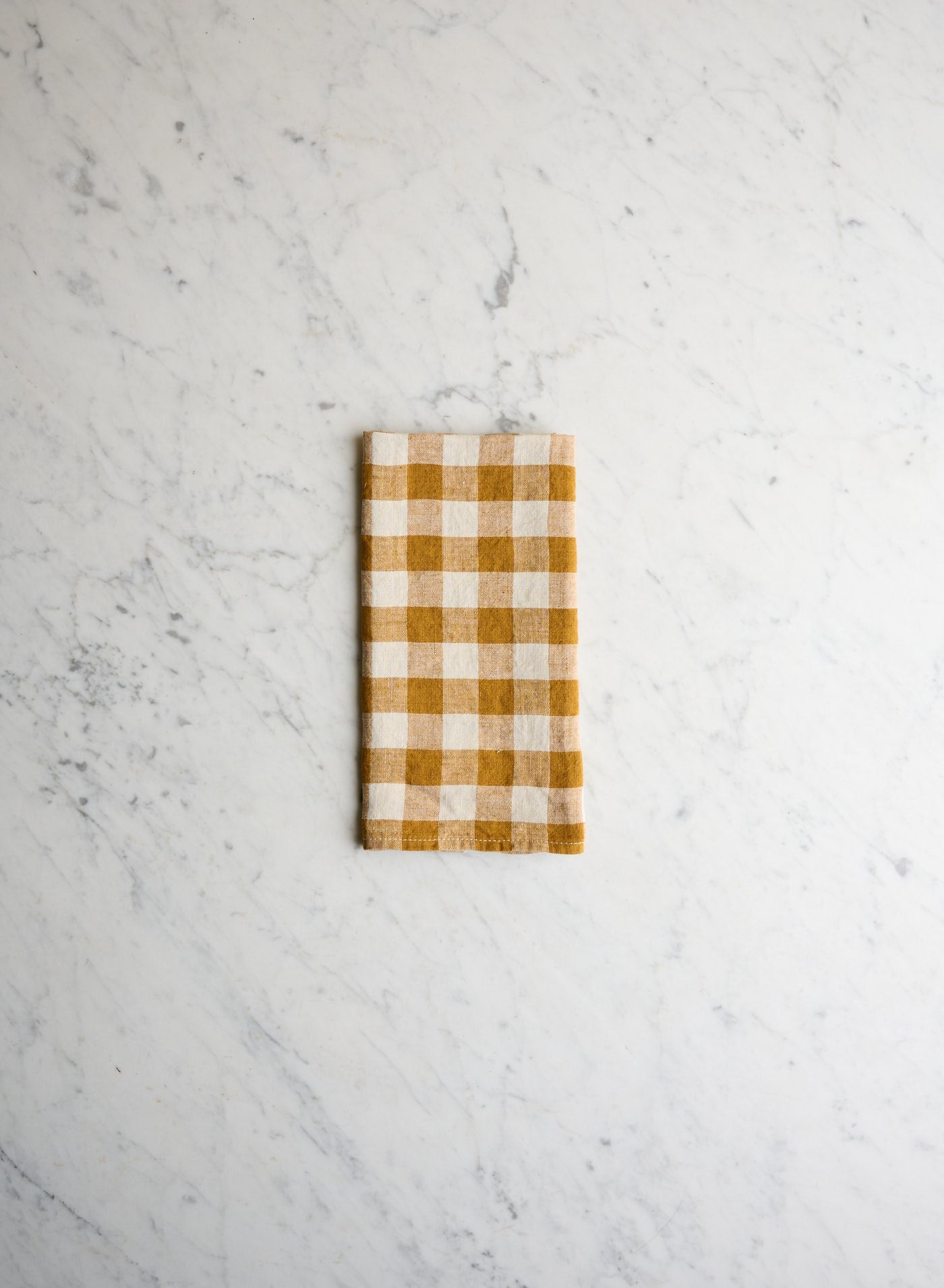Linneservett Curcuma Medium Gingham