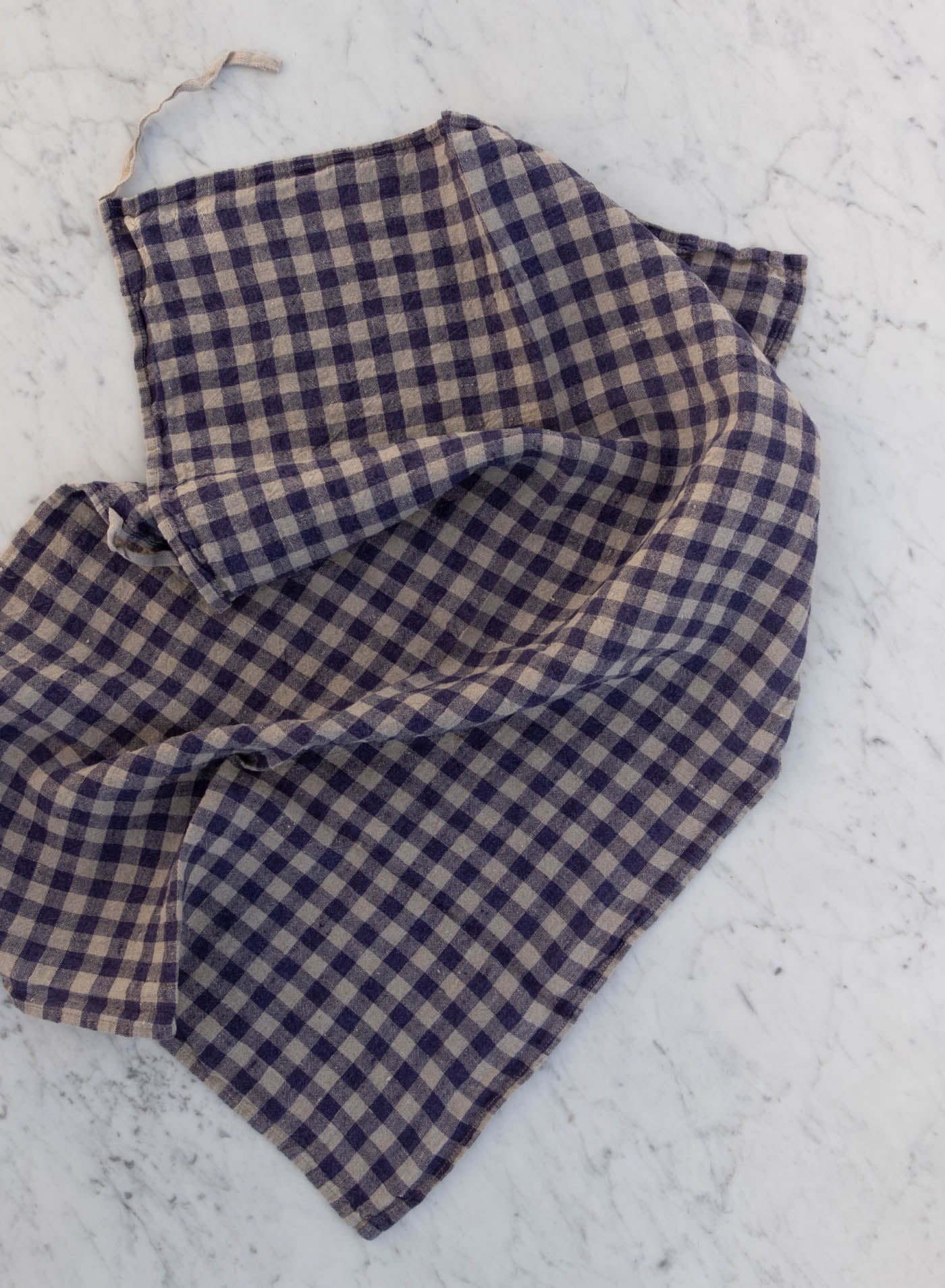 Kökshandduk Flax/Navy Gingham