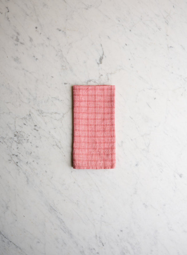 Linneservett Red Checks