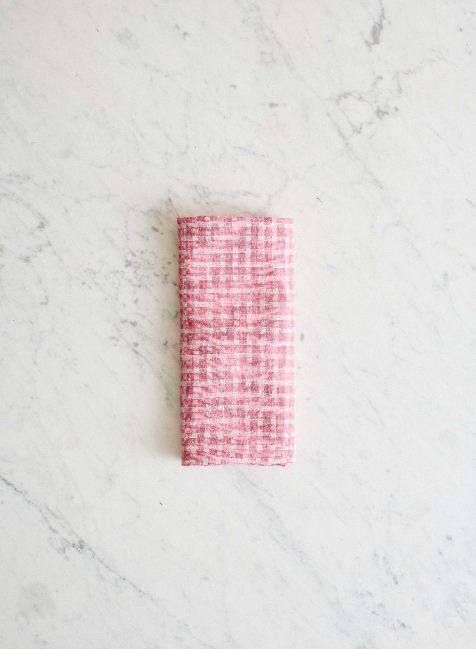 Linneservett Pink Checks