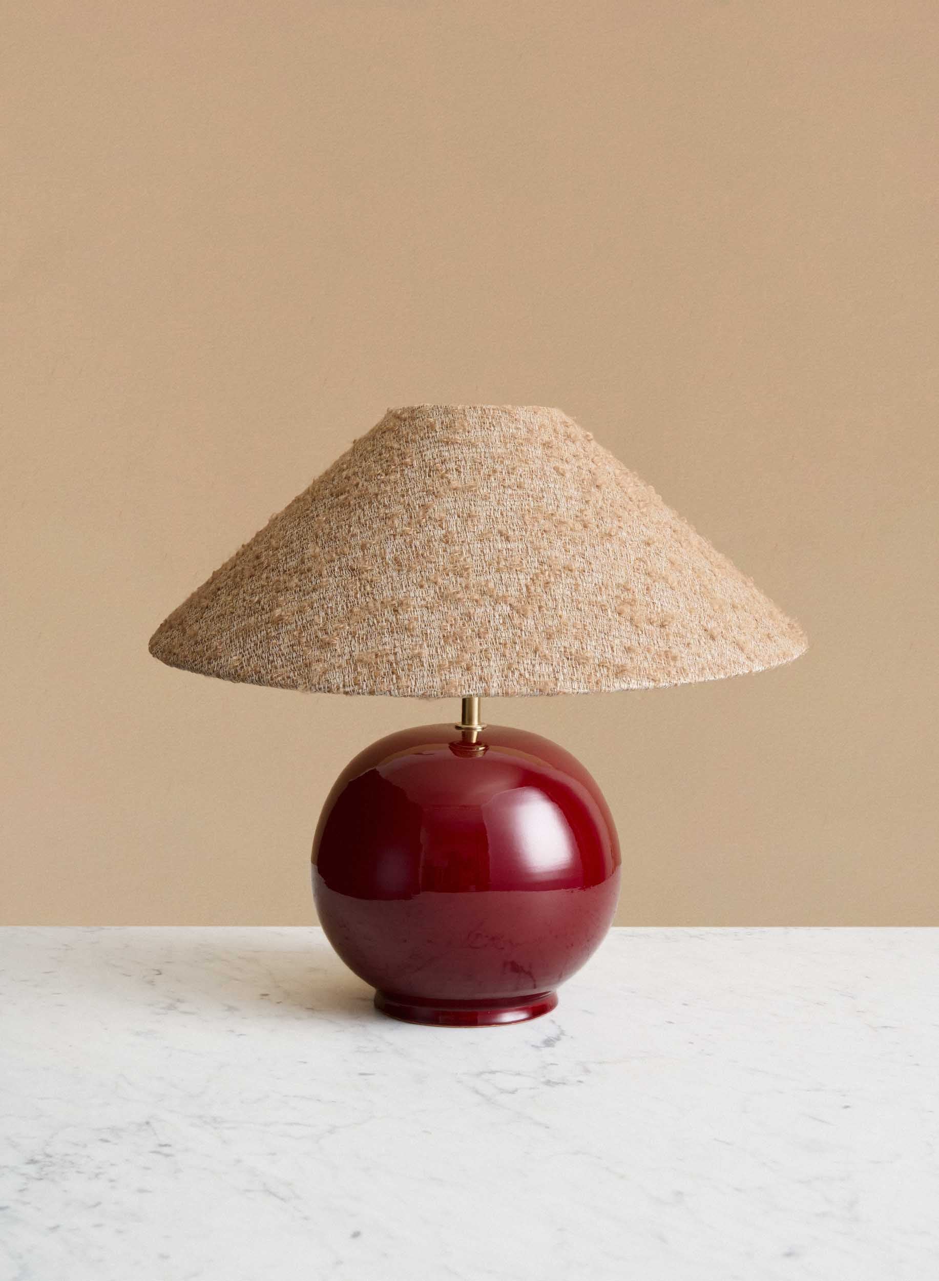 Table lamp Tondo Burgundy | Ampio Caramel
