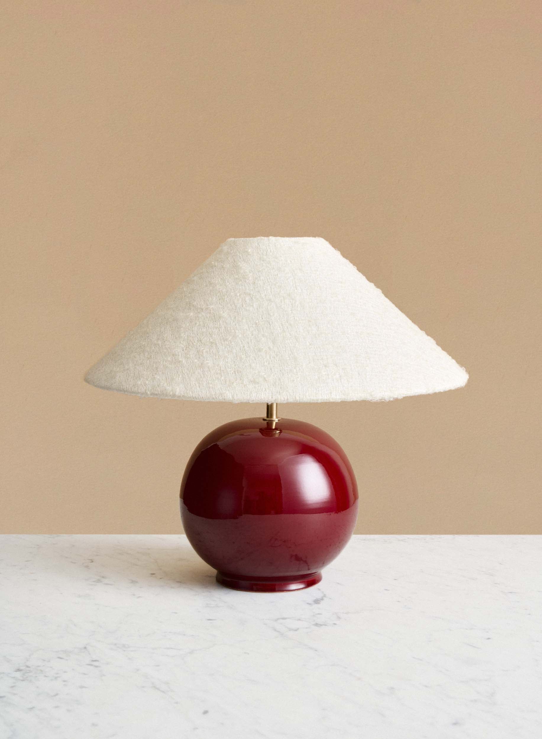 Table lamp Tondo Burgundy | Ampio White