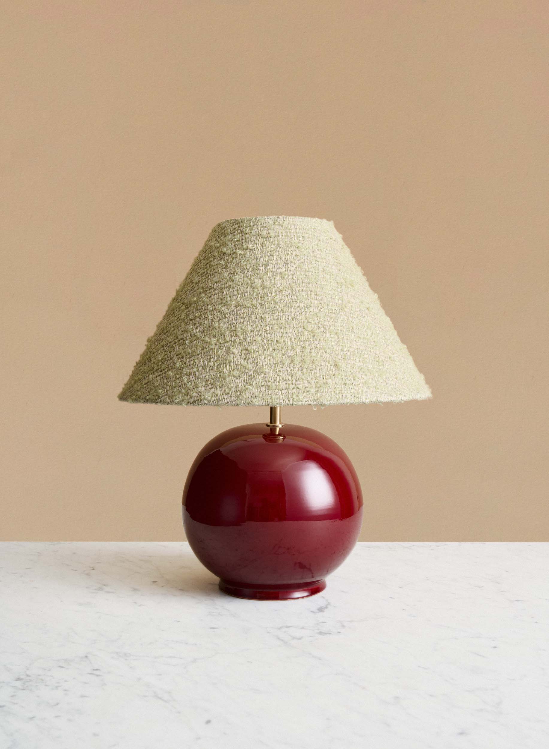 Bordslampa Tondo Burgundy | Cono Mint Green