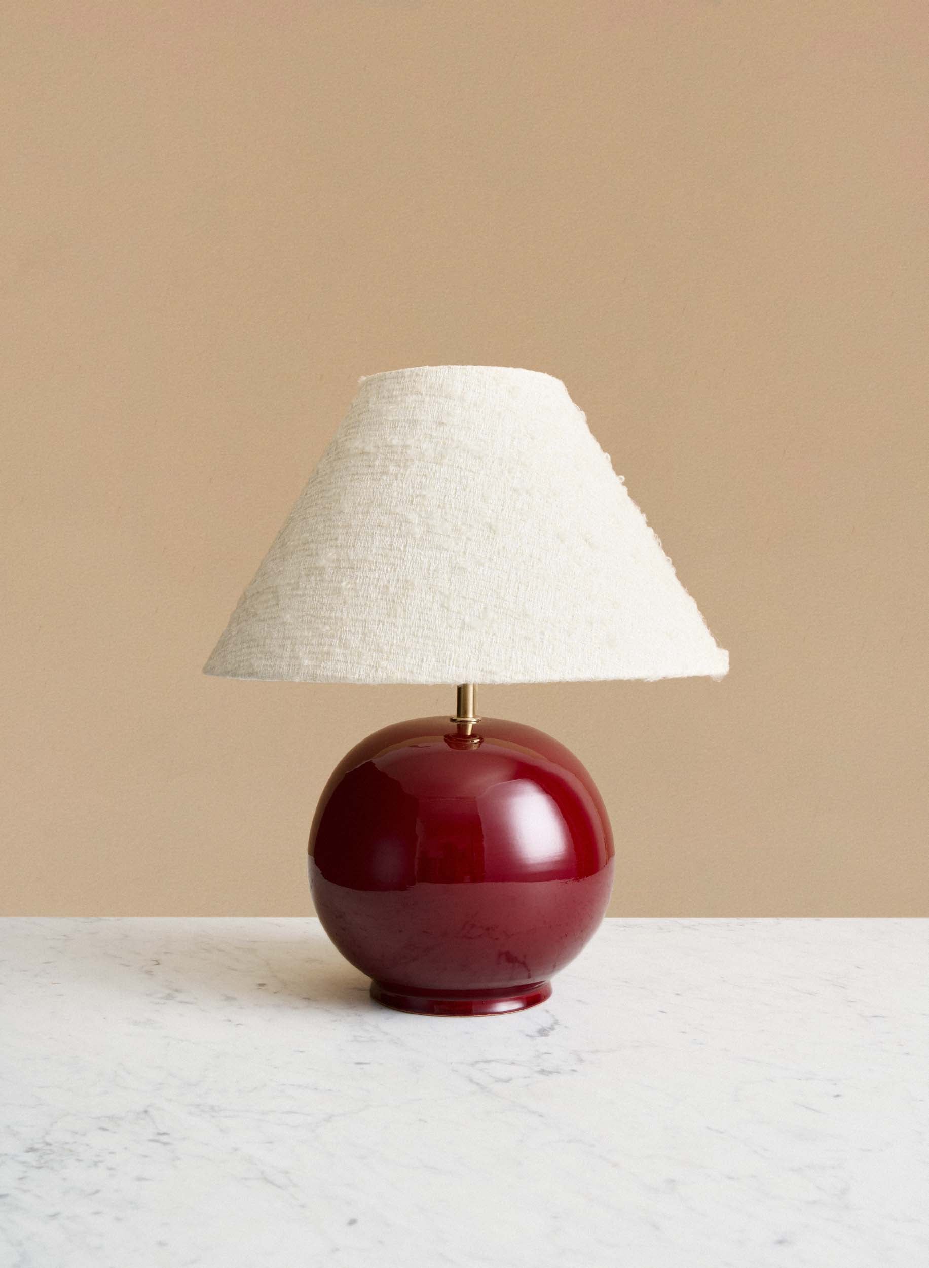 Bordslampa Tondo Burgundy | Cono White
