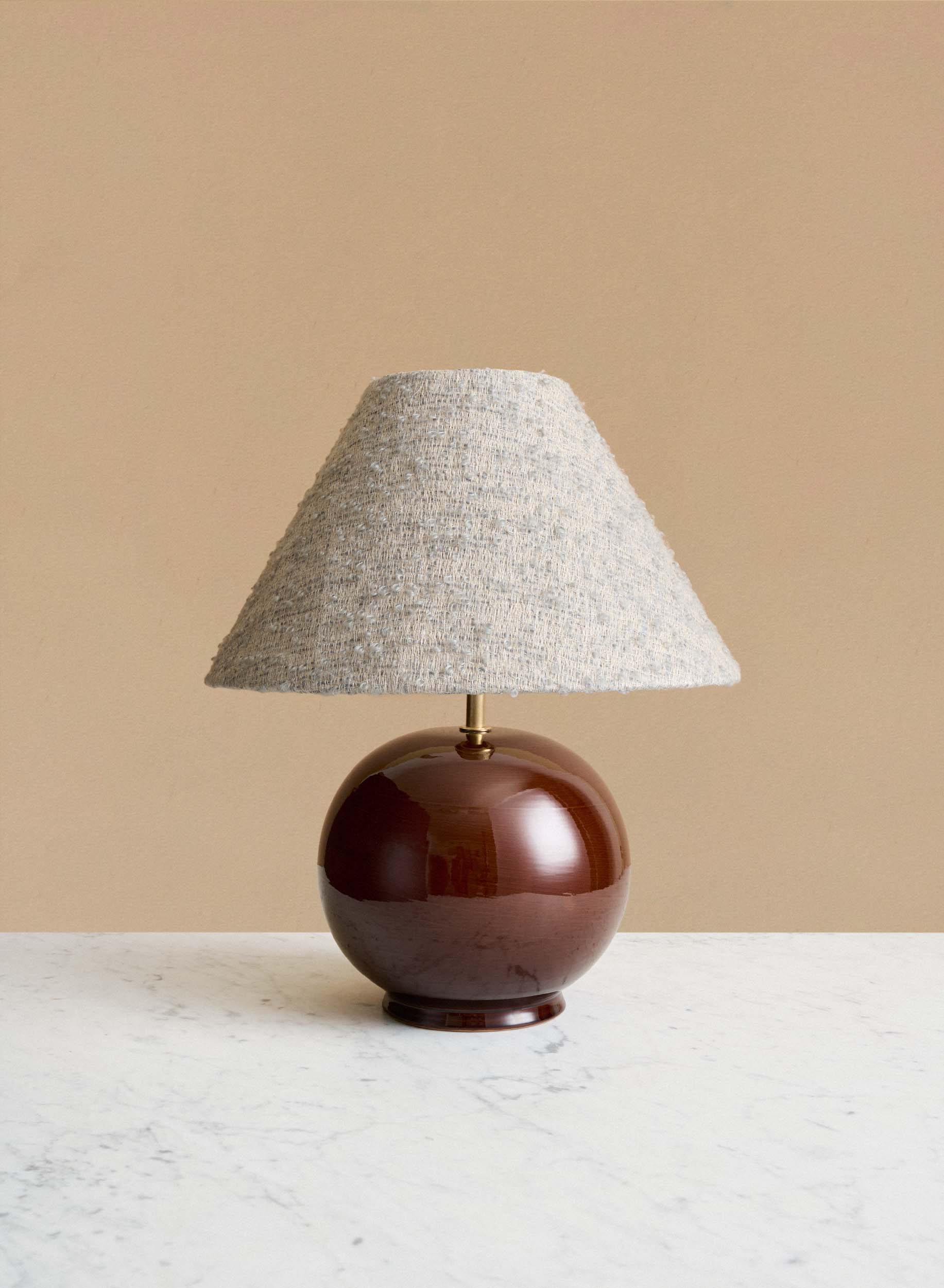 Bordslampa Tondo Redbrown | Cono Pale Blue
