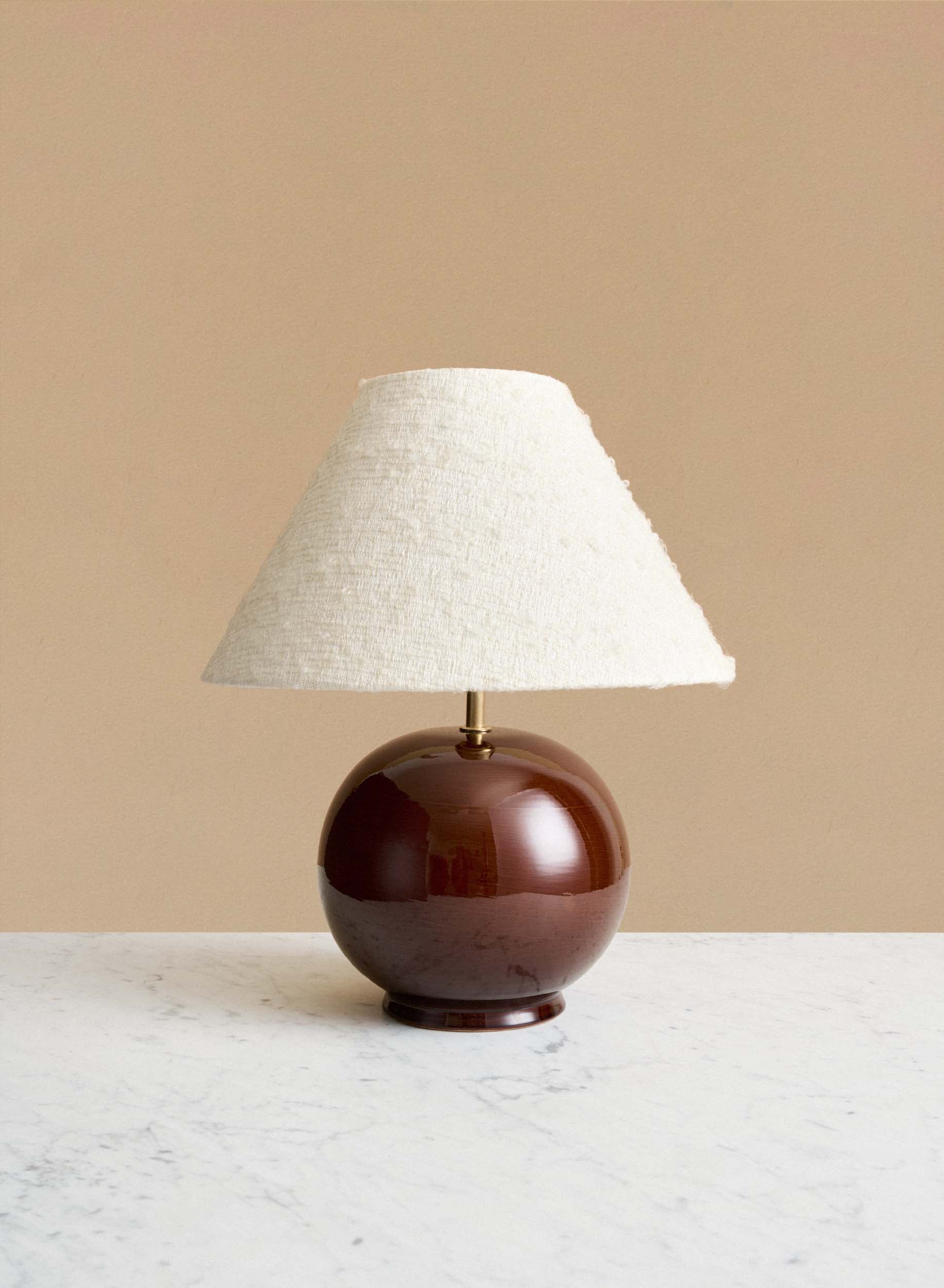 Table lamp Tondo Redbrown | Cono White