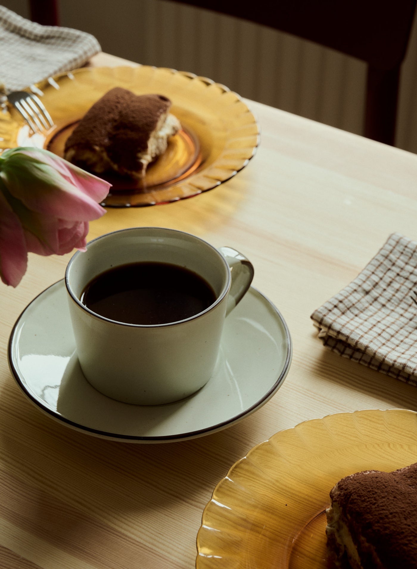 Kaffekopp Ovanåker Brun med fat