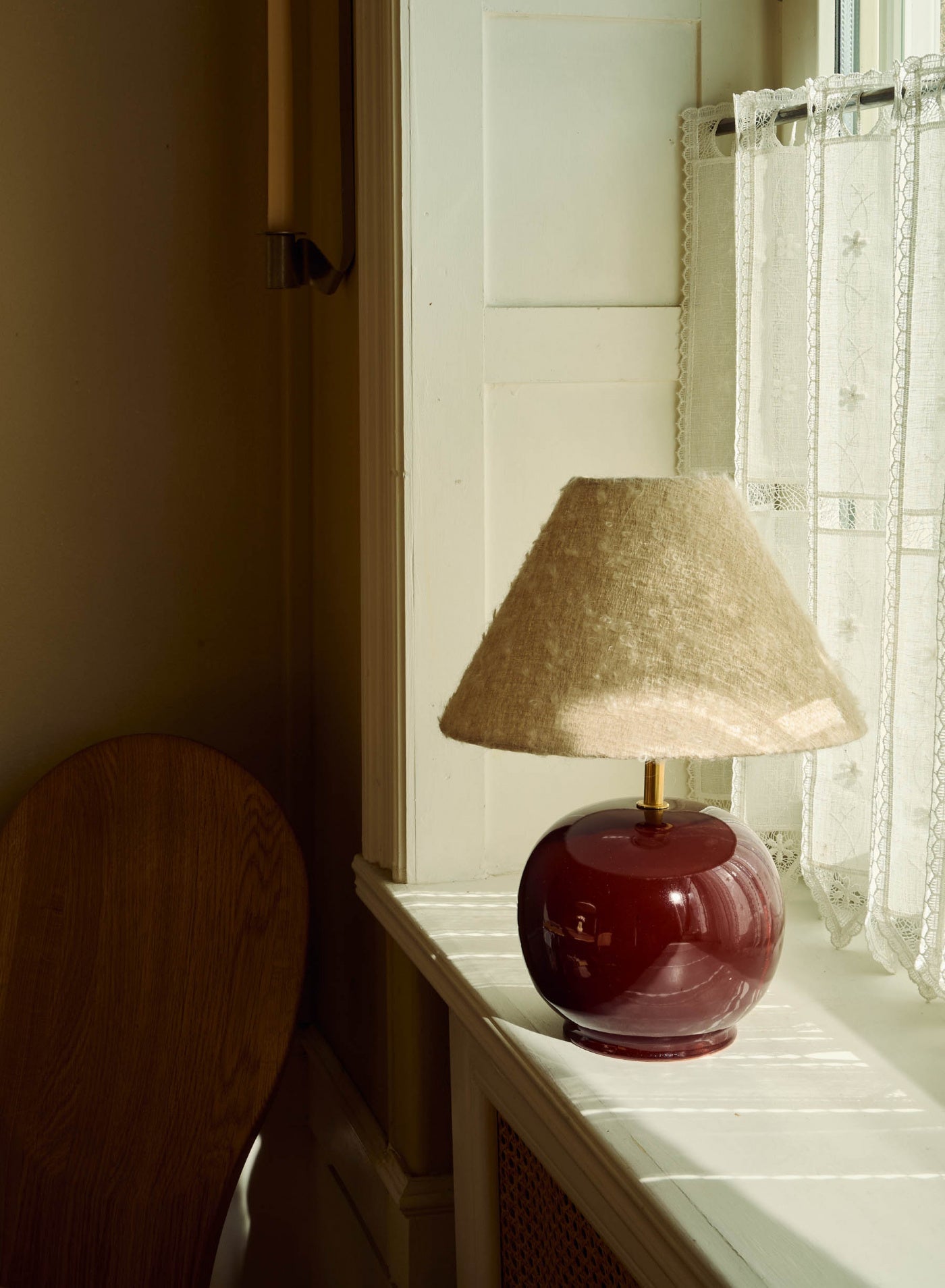 Bordslampa Tondo Piccolo Burgundy | Ivory