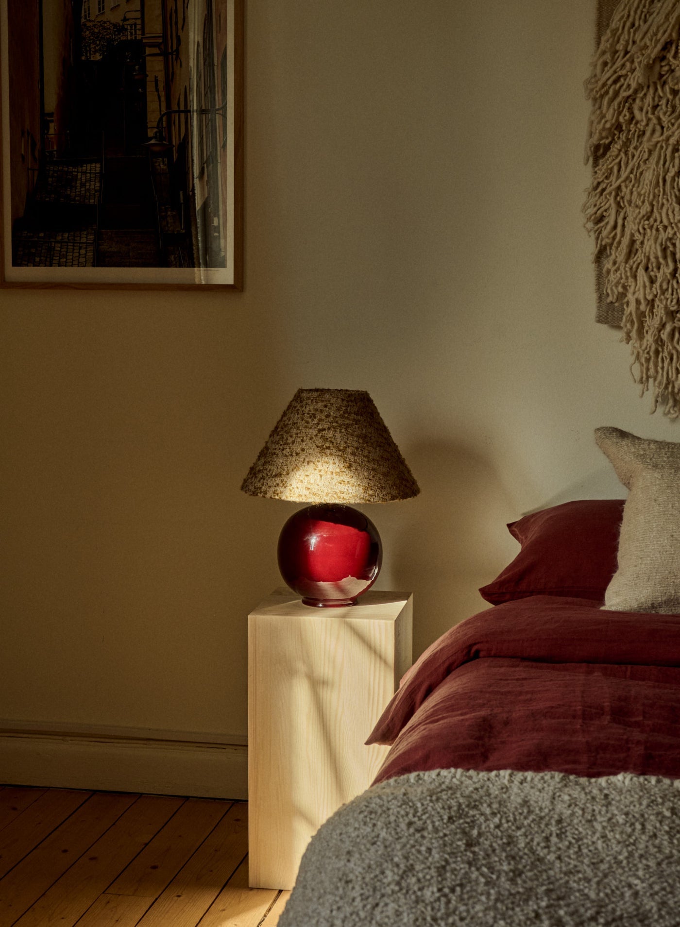 Lampfot Tondo Burgundy