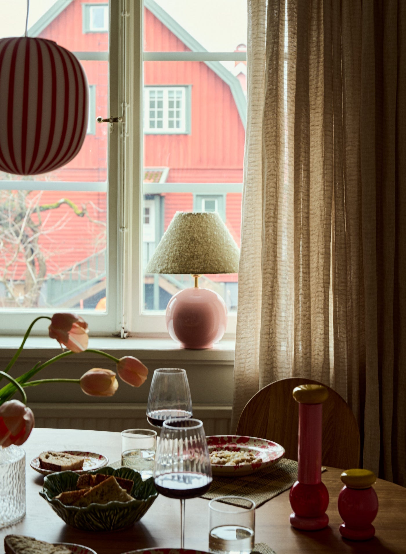 Bordslampa Tondo Rosa | Cono Mint Green