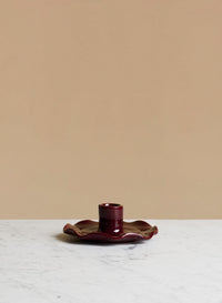 Wavy Candle Holder Burgundy