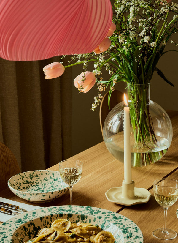 Wavy Candle Holder Creme