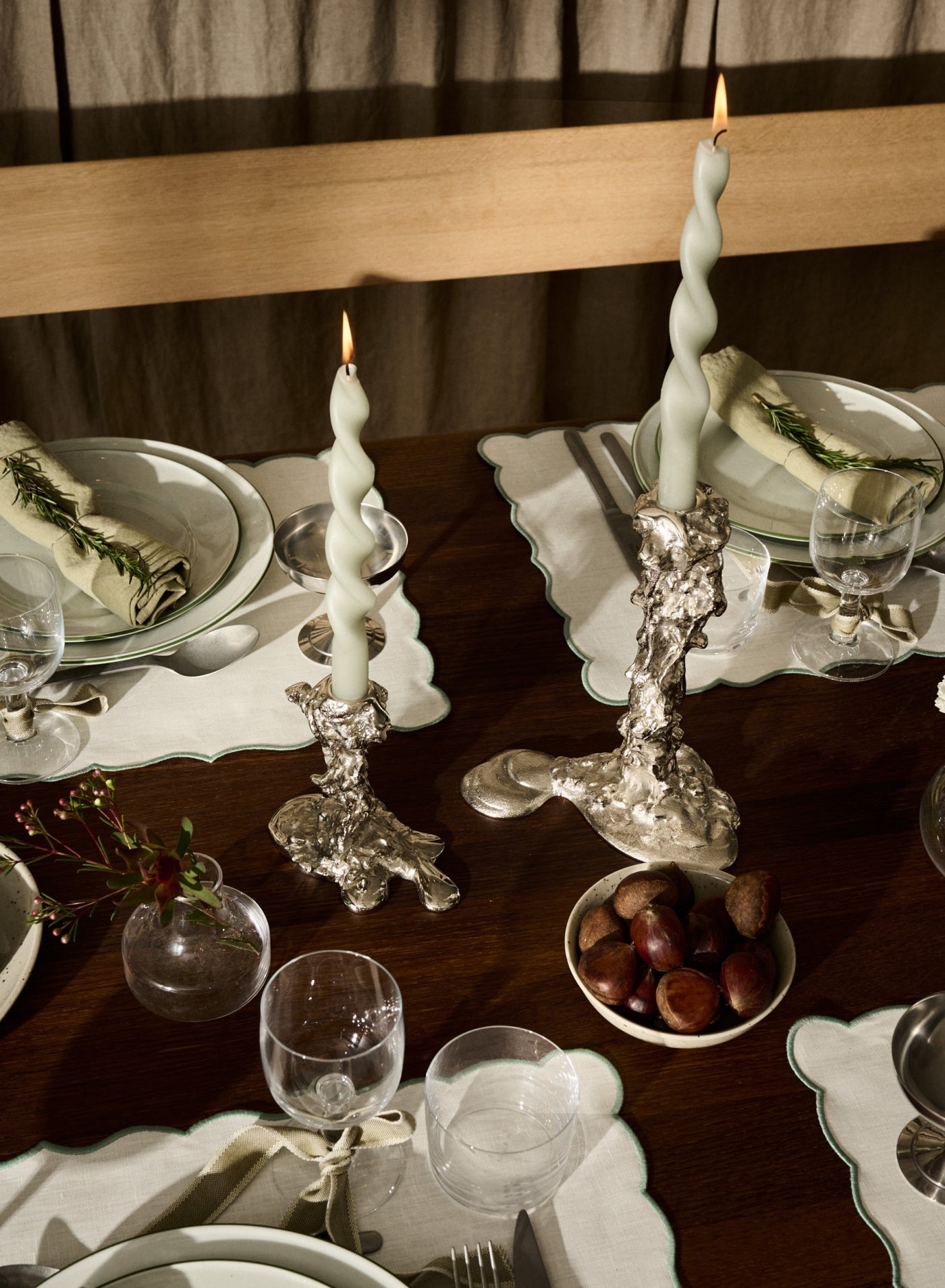 Drip Candle Holder Silver S